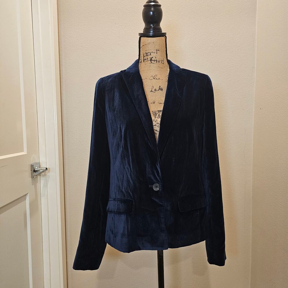 Land's End Canvas Blue Suede Blazer Size